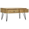 vidaXL Couchtisch mit 2 Schubladen Schnitzerei Braun 80x40x40,5cm Holz