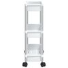 vidaXL Aufbewahrungswagen 3 Etagen Silbern und Weiß Aluminium