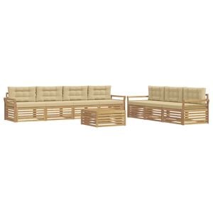 vidaXL Outdoor-Sofagarnitur 8 Stk. Wei&szlig; und Beige