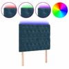 vidaXL LED Kopfteil Dunkelblau 90x7x118/128 cm Samt