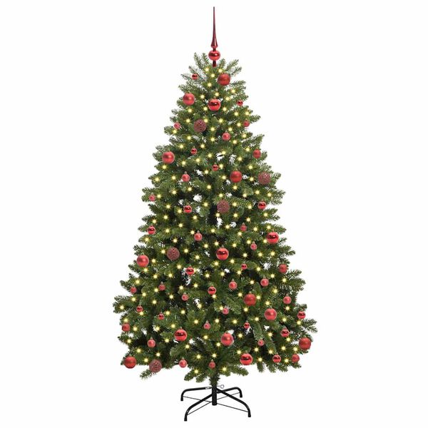 vidaXL K&uuml;nstlicher Weihnachtsbaum Gr&uuml;n 180 cm PVC und Metall