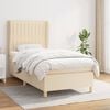 vidaXL Boxspringbett mit Matratze Creme 80x200 cm Stoff