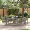 vidaXL Garten Essgruppe 7 pcs Grau Poly-Rattan