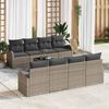 vidaXL Gartensofa-set mit Speicher mit Kissen 9 pcs Grau Poly-Rattan