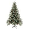 vidaXL Weihnachtsbaum mit Zapfen Grün und Weiß 120 cm PVC & PE