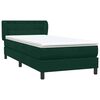 vidaXL Boxspringbett mit Matratze Dunkelgr&uuml;n 90x220 cm Samt