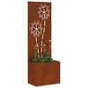 vidaXL Garten Sichtschutz-Leinwand Floral Rostig 50 x 32 x 150 cm