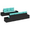 vidaXL Garten-Sofa-Set 8 stk. Schwarz und T&uuml;rkis Poly-Rattan