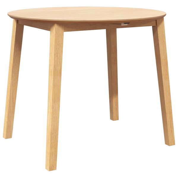 vidaXL Esstisch Natur Massivholz Gummibaumholz