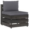 vidaXL 7-tlg. Garten-Lounge-Set mit Kissen Grau Impr&auml;gniertes Holz
