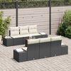 vidaXL Gartensofa-set mit Kissen 7 pcs Schwarz Poly-Rattan
