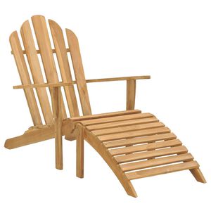 vidaXL Adirondack-Stuhl mit Fu&szlig;teil Massivholz Teak