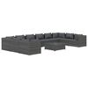 vidaXL 11-tlg. Garten-Lounge-Set mit Kissen Poly Rattan Grau
