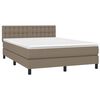vidaXL Boxspringbett mit Matratze & LED Taupe 140x190 cm Stoff