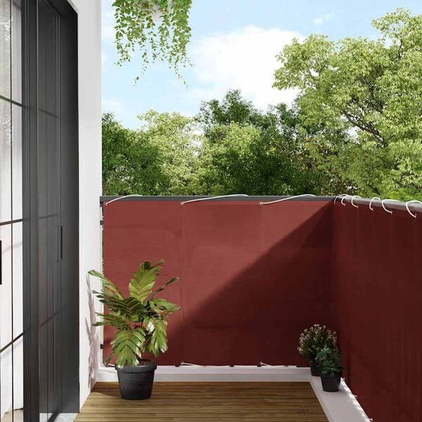 vidaXL Balkon-Sichtschutz Terrakotta 120x800 cm 100 % Polyester-Oxford