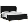vidaXL Boxspringbett mit Matratze Dunkelgrau 90x190 cm Schwarz Stoff