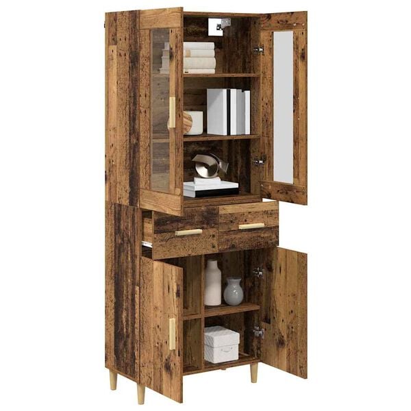 vidaXL Highboard Altholz 69,5 x 34 x 180 cm Holzwerkstoff