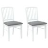 vidaXL Esszimmerst&uuml;hle 2 pcs Wei&szlig; 50 x 52,5 x 91 cm Massives Gummiholz