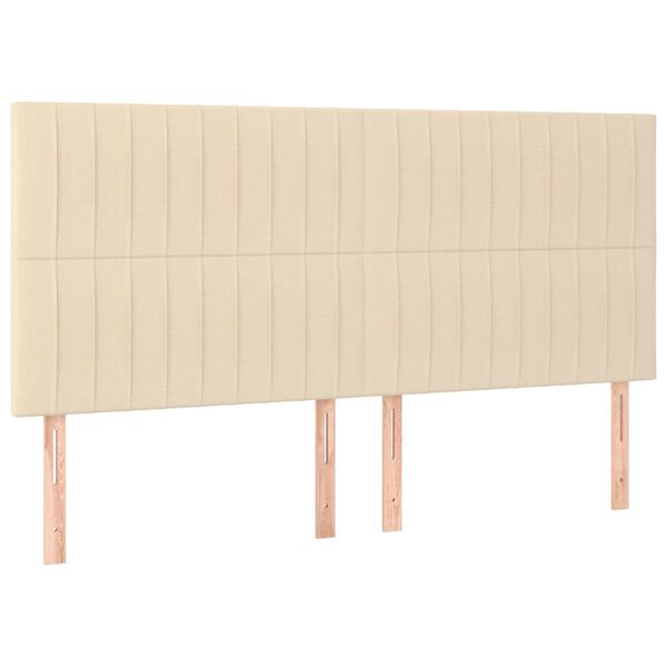 vidaXL Kopfteil Creme 200 x 5 x 118/128 cm Stoff