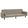 vidaXL Schlafsofa 2-Sitzer mit 2 Kissen Hellgrau Samt