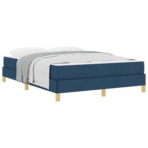 vidaXL Boxspringbett mit Matratze Blau 140 x 190 cm Stoff