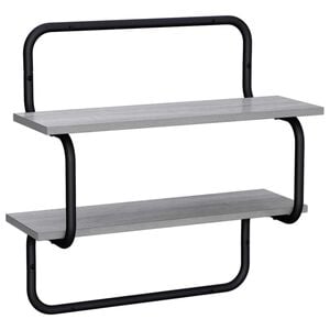 vidaXL 2-stufiges Wandregal Sonoma-Grau 80 x 24,5 x 61 cm