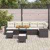 vidaXL Garten-Sofa-Set mit Kissen mit Speicher 9 pcs Schwarz und Creme