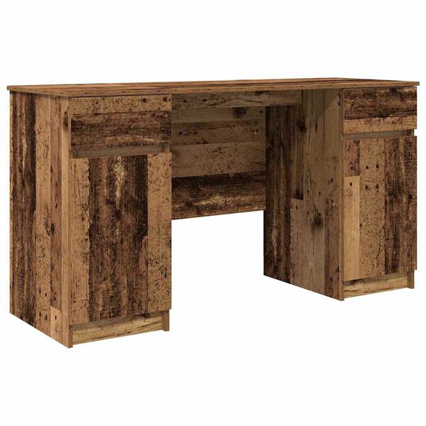vidaXL Schreibtisch mit Regal Altholz 140 x 49 x 76 cm Holzwerkstoff