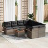 vidaXL Garten-Sofa-Set mit Kissen mit Speicher mit Kissen 9 pcs Grau