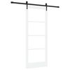 vidaXL Schiebet&uuml;r Wei&szlig; 83 x 202 cm Massivholz Kiefer und Glas