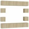 vidaXL 8-tlg. TV-Schrank-Set Sonoma-Eiche Holzwerkstoff