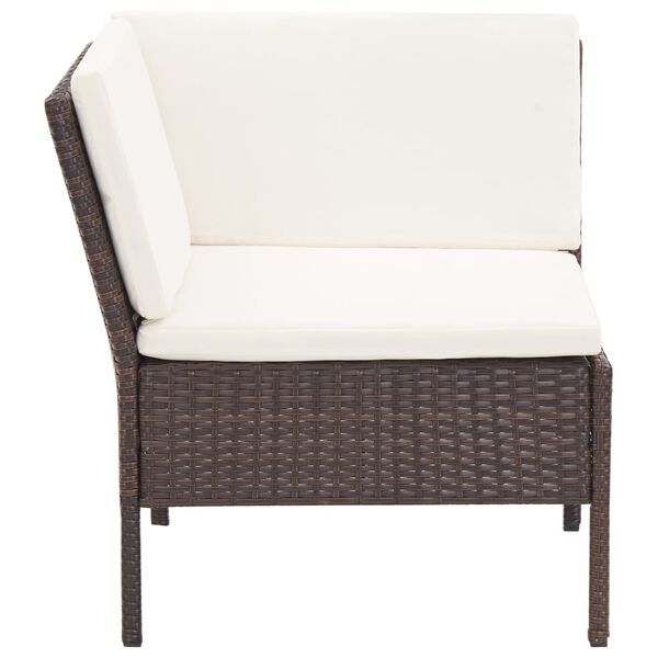 vidaXL 6-tlg. Garten-Lounge-Set mit Auflagen Poly Rattan Braun