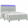 vidaXL LED Boxspringbett mit Matratze Hellgrau 180 x 200 cm Samt