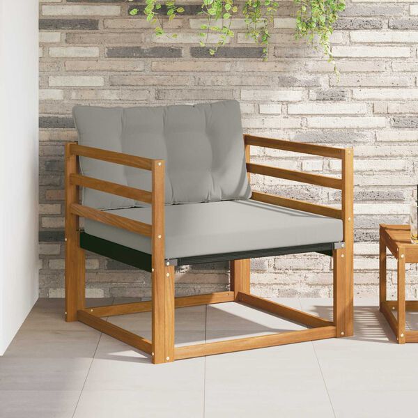 vidaXL Outdoor-Sofagarnitur Massives Akazienholz und Textilene Natur