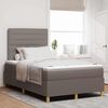 vidaXL LED Boxspringbett mit Matratze Taupe 120 x 190 cm Stoff