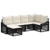 vidaXL Gartensofa-set 6 Stk. Schwarz Poly-Rattan