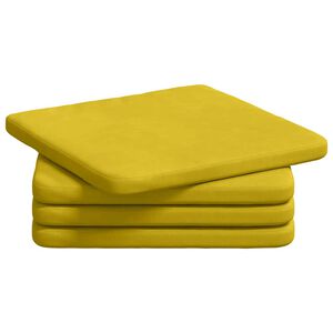 vidaXL Sitzkissen 4 stk. Samt Gelb 40 x 40 x 3 cm