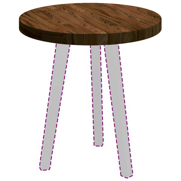 vidaXL Tischplatte Dunkelbraun &Oslash; 50 x 4 cm Massivholz Eiche