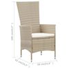 vidaXL 9-tlg. Garten-Essgruppe mit Auflagen Poly Rattan Beige