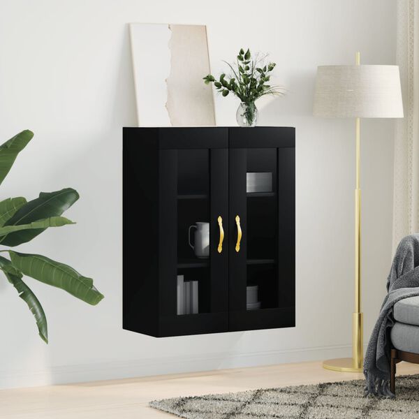 vidaXL Wandschrank Schwarz 69,5x34x90 cm