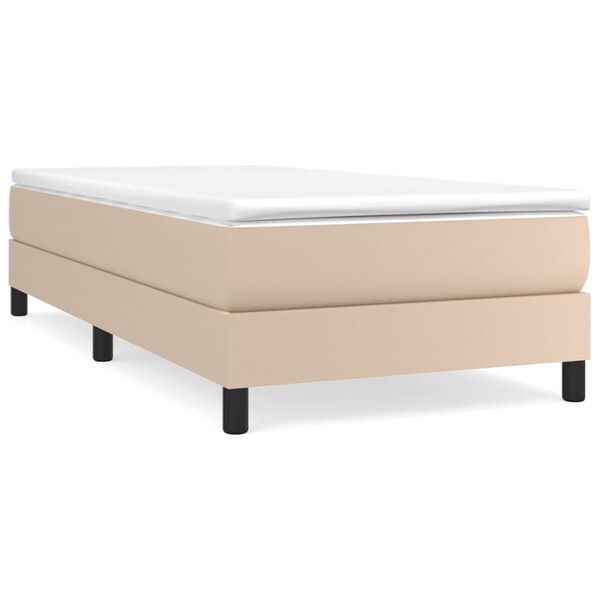 vidaXL Boxspringbett mit Matratze Cappuccino-Braun 80x200cm Kunstleder