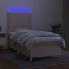 vidaXL Boxspringbett mit Matratze & LED Creme 90x200 cm Stoff