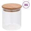 vidaXL Vorratsgl&auml;ser mit Bambusdeckel 6 Stk. 600 ml