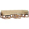 vidaXL Outdoor-Sofagarnitur mit Kissen 8 pcs Natur und Beige
