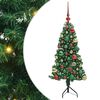 vidaXL Eckiger k&uuml;nstlicher Weihnachtsbaum Gr&uuml;n 120 cm PVC und Metall