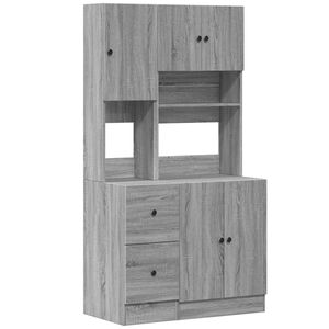 vidaXL K&uuml;chenschrank Grau Sonoma 95x50x180 cm Holzwerkstoff