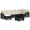 vidaXL Gartensofa-set 8 stk. Schwarz und Cremewei&szlig; Poly-Rattan