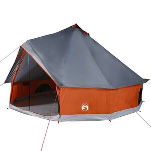 vidaXL Tipi-Familienzelt 6 Personen Grau und Orange Wasserdicht