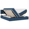 vidaXL LED-Speicherbett mit Matratze Blau 200 x 200 cm Stoff