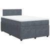 vidaXL Boxspringbett mit Matratze Dunkelgrau 120x190 cm Samt